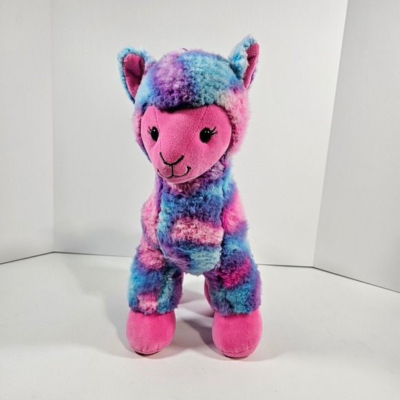 Build A Bear Workshop Tie Dye Llama Plush Pink Blue Purple Alpaca Stuffed Animal - Picture 11 of 11